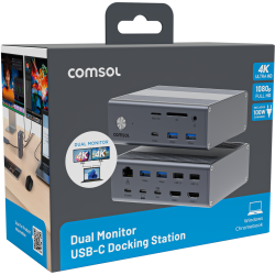 Comsol Dual Monitor USB-C 16 Port Docking Station