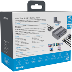 Comsol Dual Monitor USB-C 16 Port Docking Station