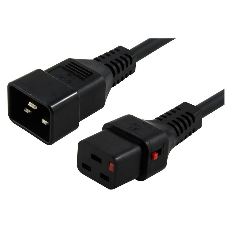 3m IEC LOCK Power Cable IEC-C20(M) to IEC-C19(F) Black