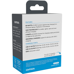 Comsol 60W 2 Port USB-C GaN Fast Charger