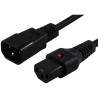 3m IEC LOCK Power Cable IEC-C14(M) to IEC-C13(F) Black