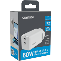 Comsol 60W 2 Port USB-C GaN Fast Charger