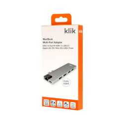 Klik MacBook Dual USB-C Multi-Port HDMI Adapter