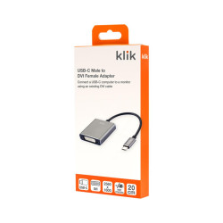 Klik USB-C Male to DVI Female Adapter
