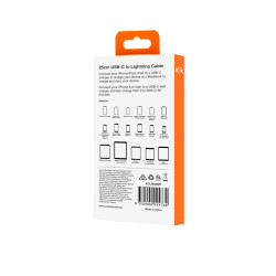 Klik 25cm USB-C to Apple Lightning MFi Cable - White