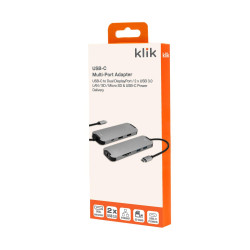 Klik USB-C Portable Dual DisplayPort Multi-Port Adapter&nbsp